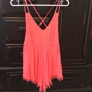 Bright pink romper